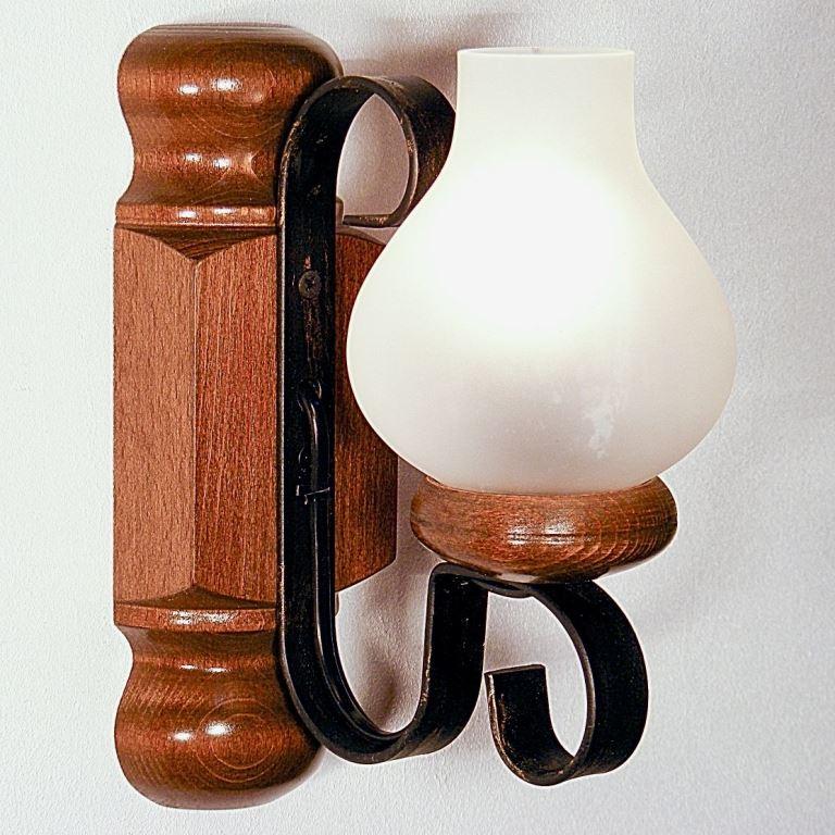 Aplica de perete rustica fabricata manual din lemn Rustic WOOD-RU-AP1, corpuri de iluminat, lustre